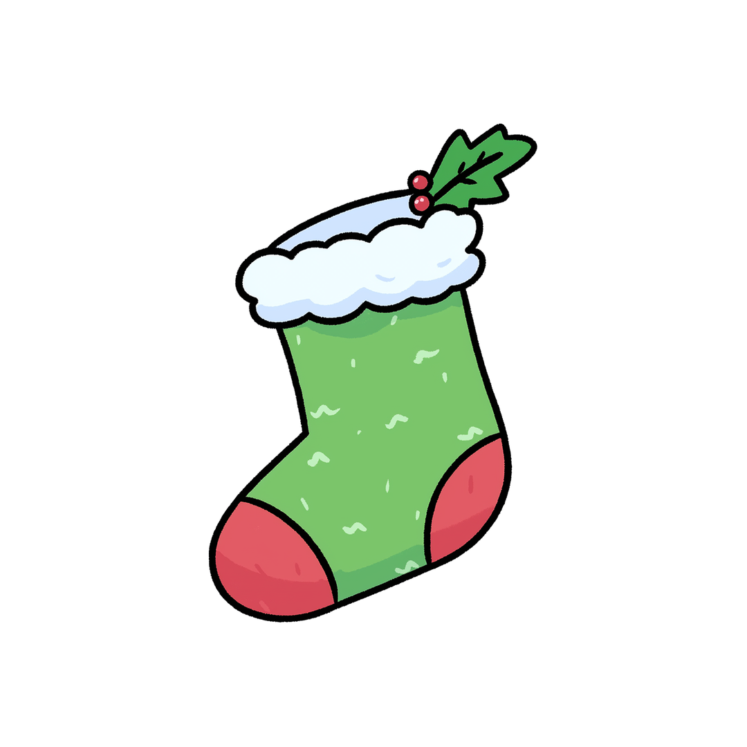 cute christmas socks sticker