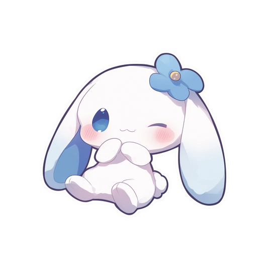 cute cinnamoroll with flower sticker
