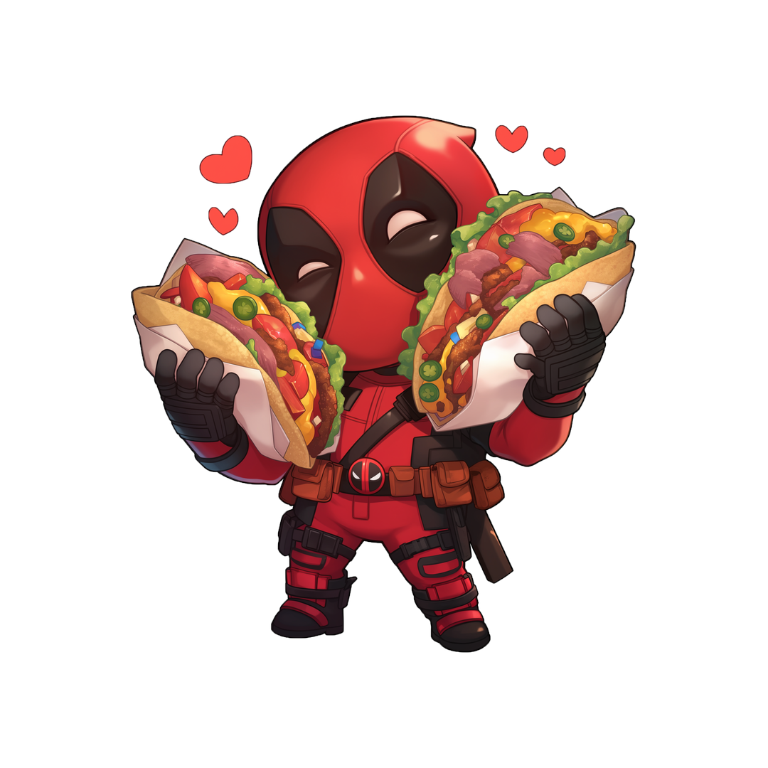 cute deadpool taco lover sticker