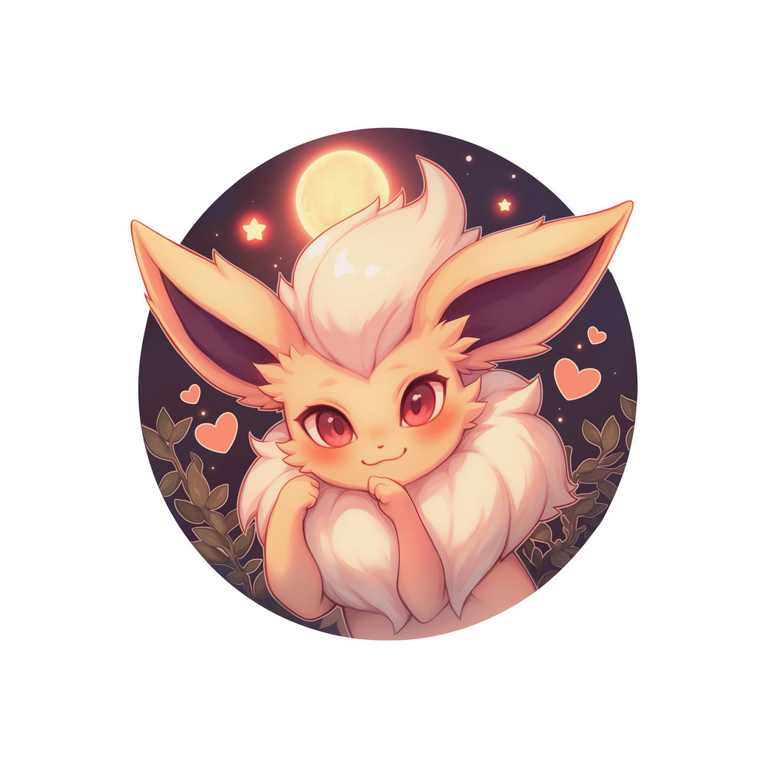 cute eevee moonlight pokemon sticker