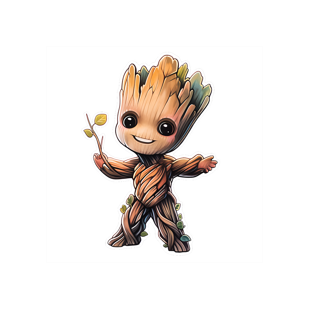 cute groot smiling marvel sticker