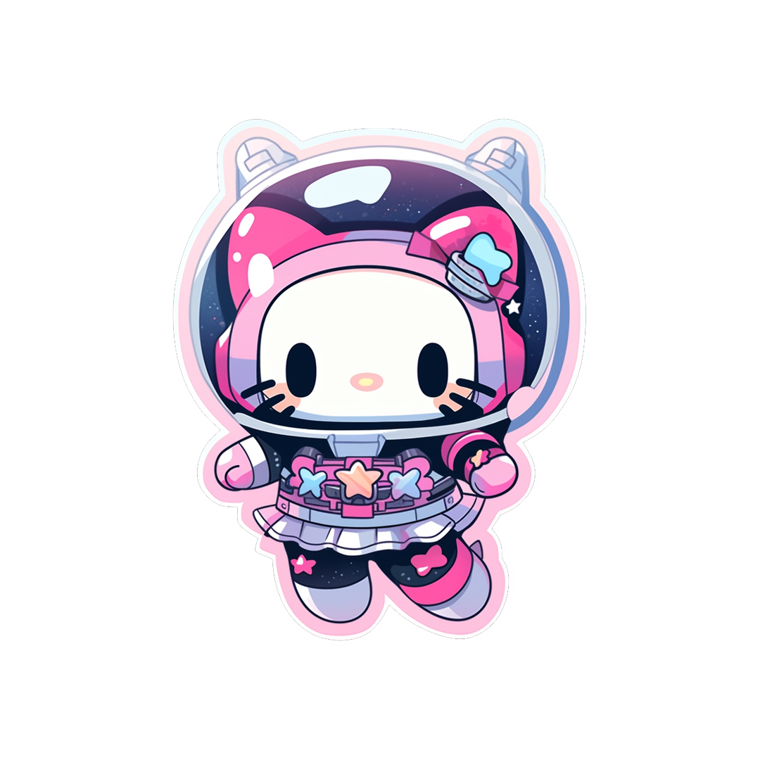 cute hello kitty in space suit sticker