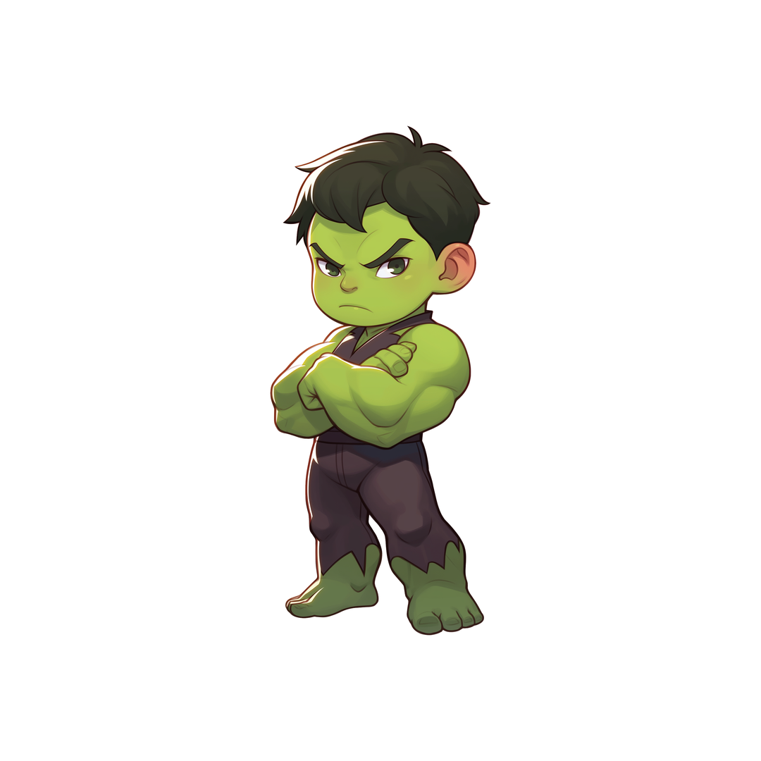 cute hulk green superhero sticker