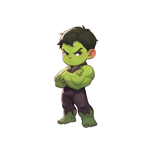 cute hulk green superhero sticker