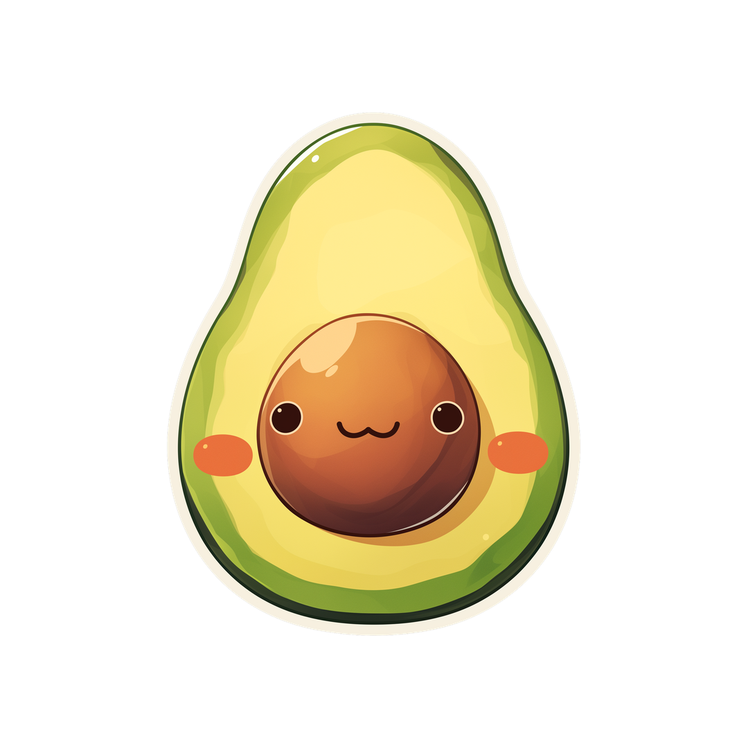 cute kawaii avocado sticker