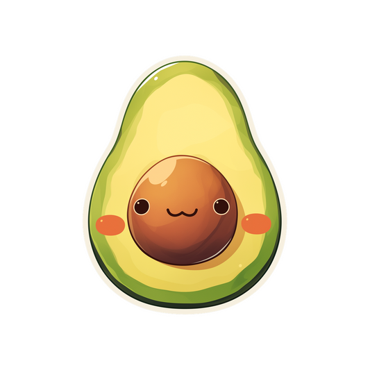 cute kawaii avocado sticker