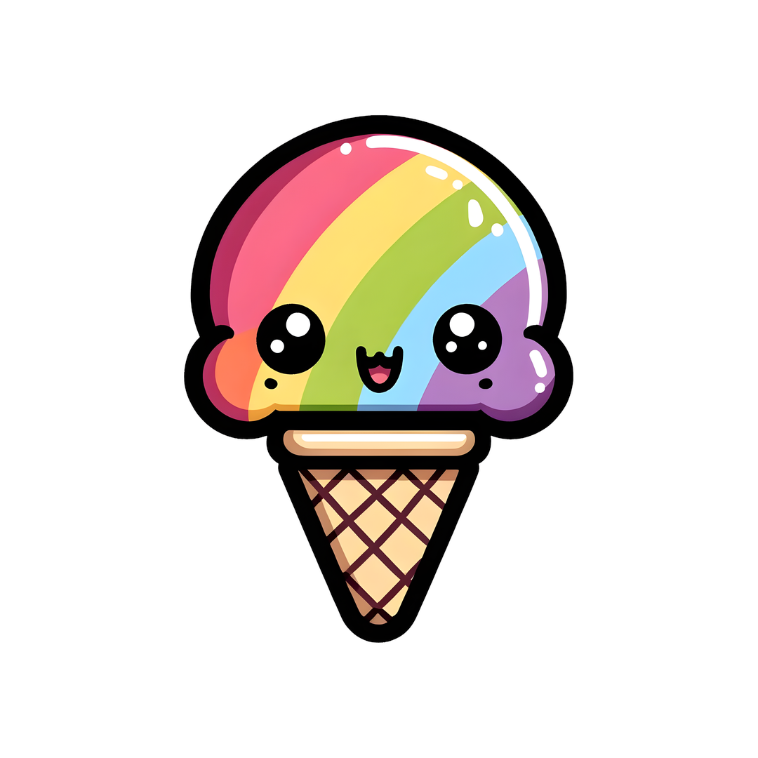 cute rainbow ice pop sticker