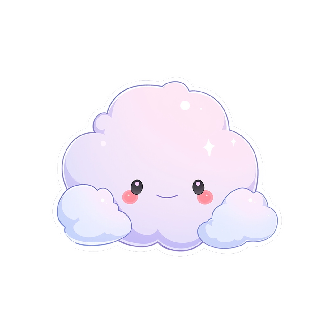 cute smiling cloud sticker