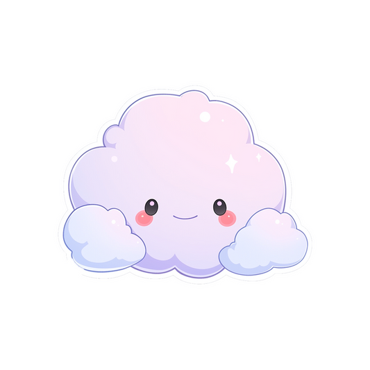cute smiling cloud sticker