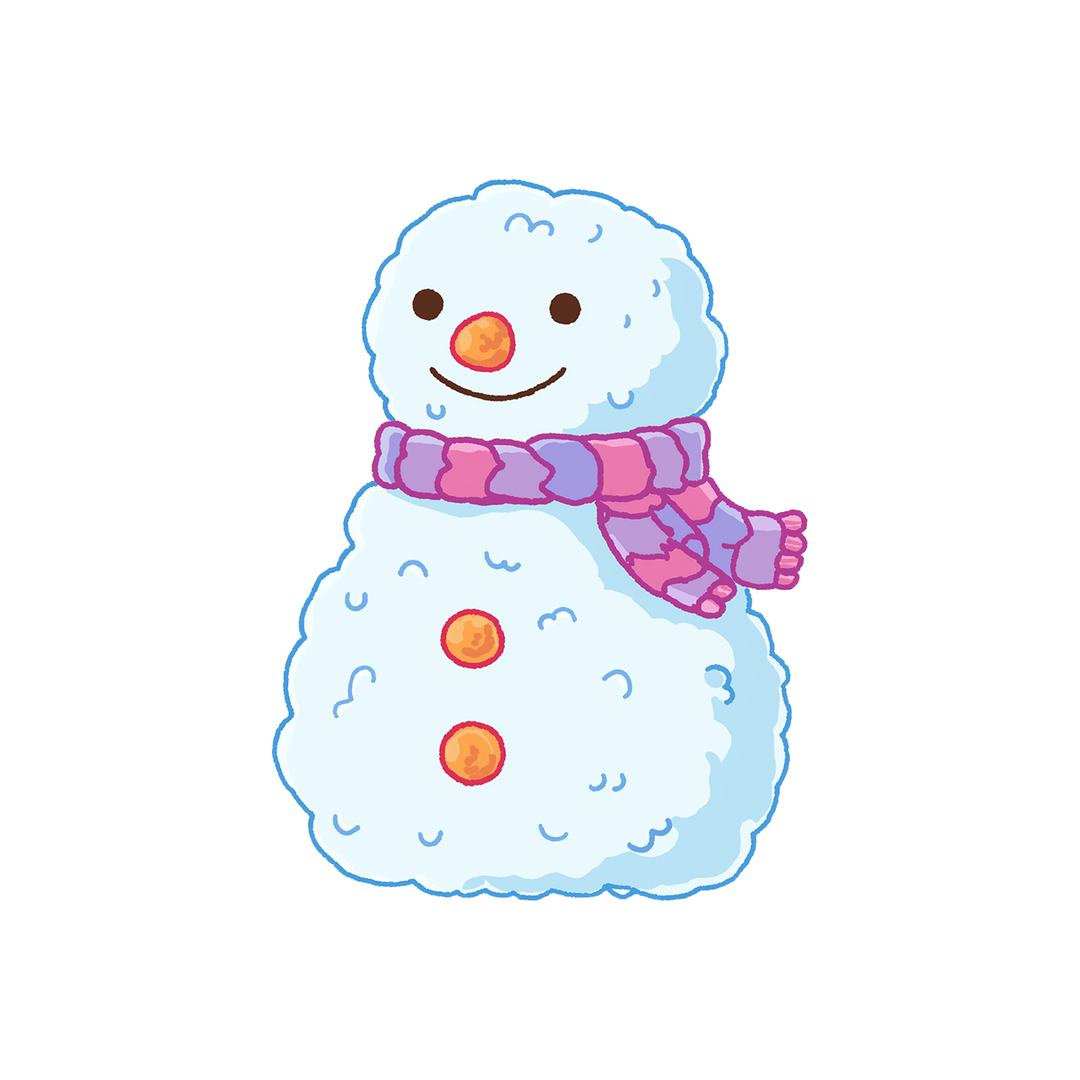 cute snowman with scarf winter sticker