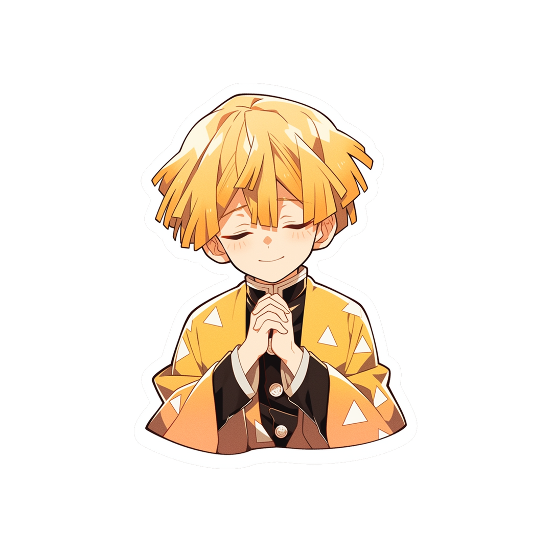 cute zenitsu pray sticker