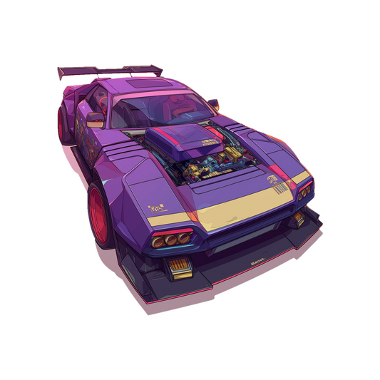 cyberpunk purple car sticker