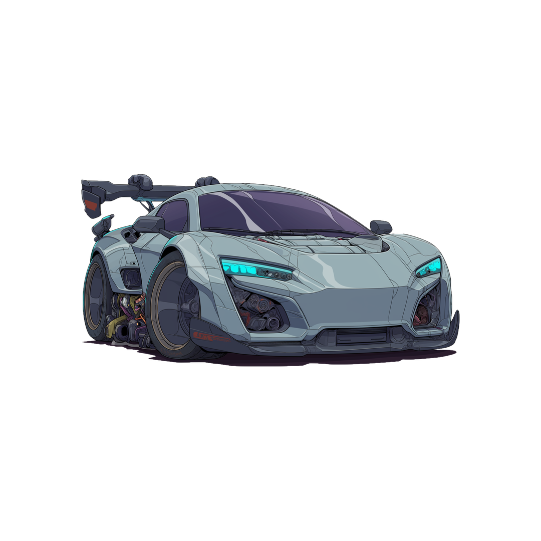 cyberpunk racing car sticker