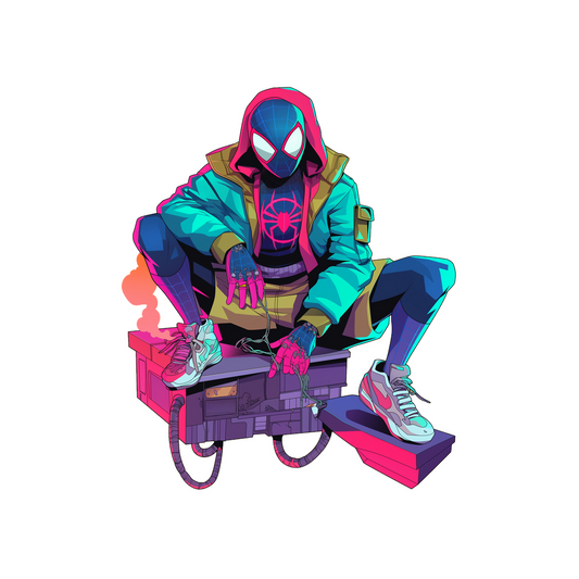 cyberpunk spiderman comic style sticker