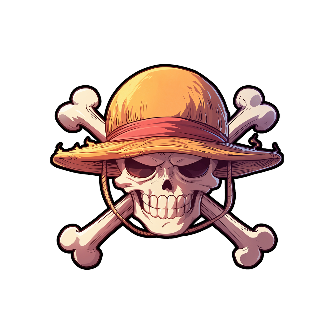 dark straw hat logo sticker
