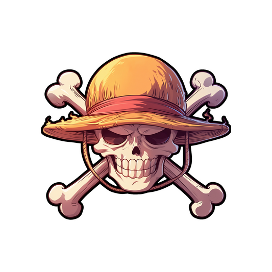 dark straw hat logo sticker