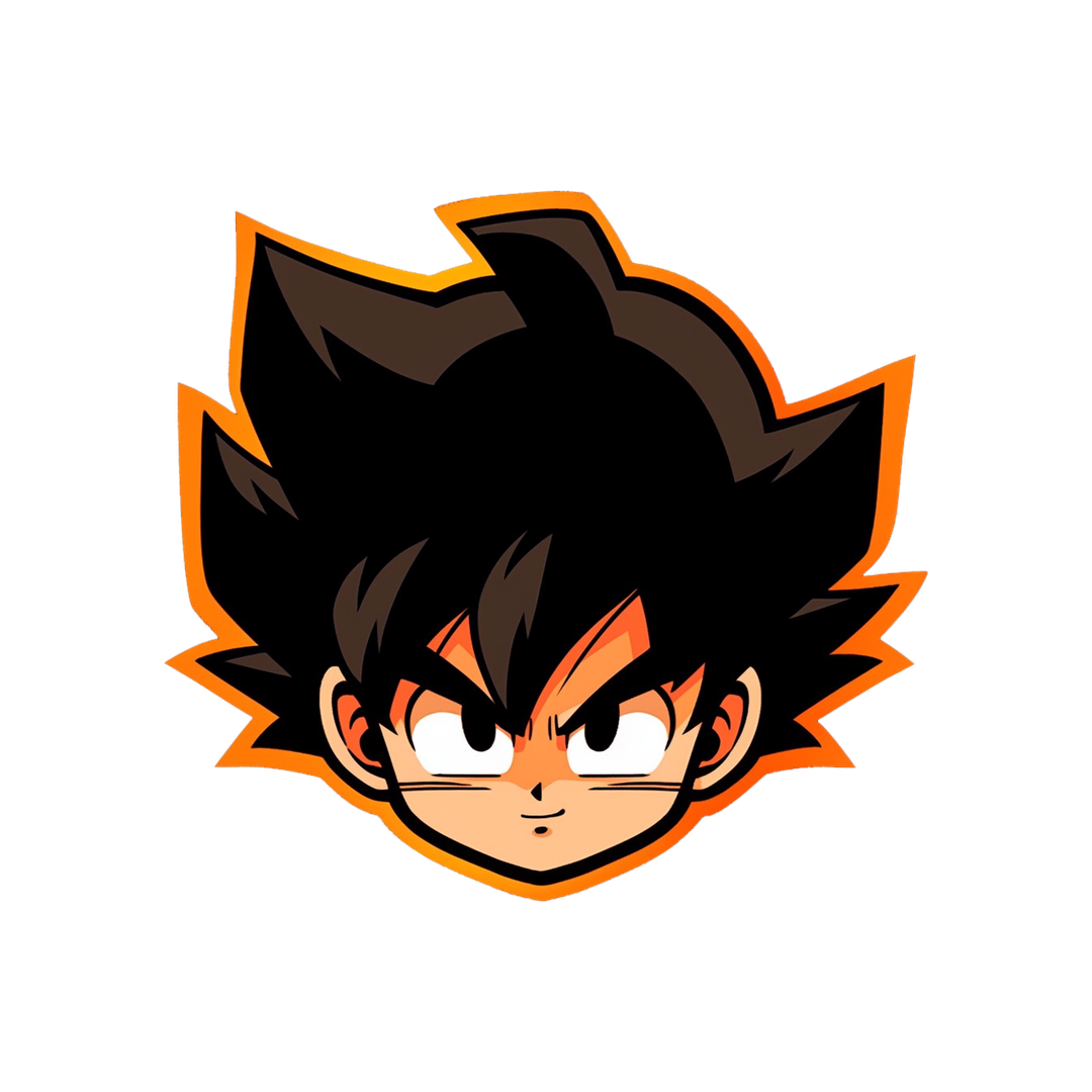 dbz goku head orange stroke sticker