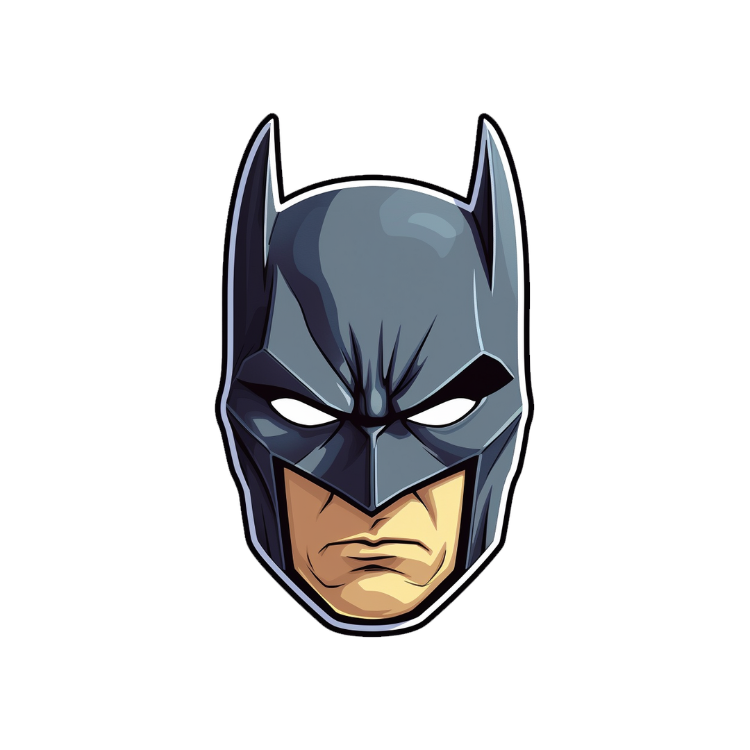 dc batman head cartoon sticker