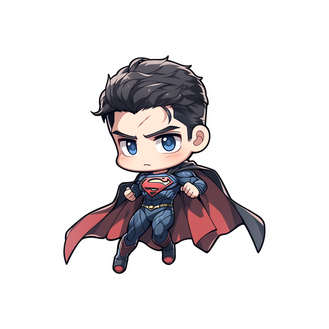 dc chibi superman art sticker