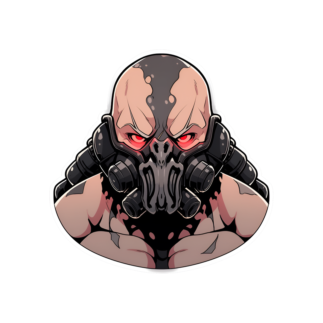 dc comics bane with red eyes sticker