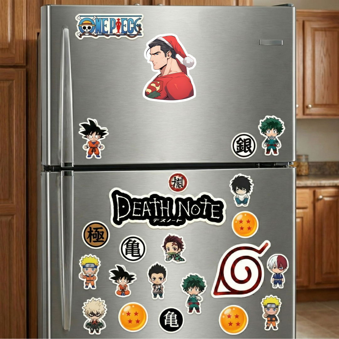 dc superman in christmas hat sticker