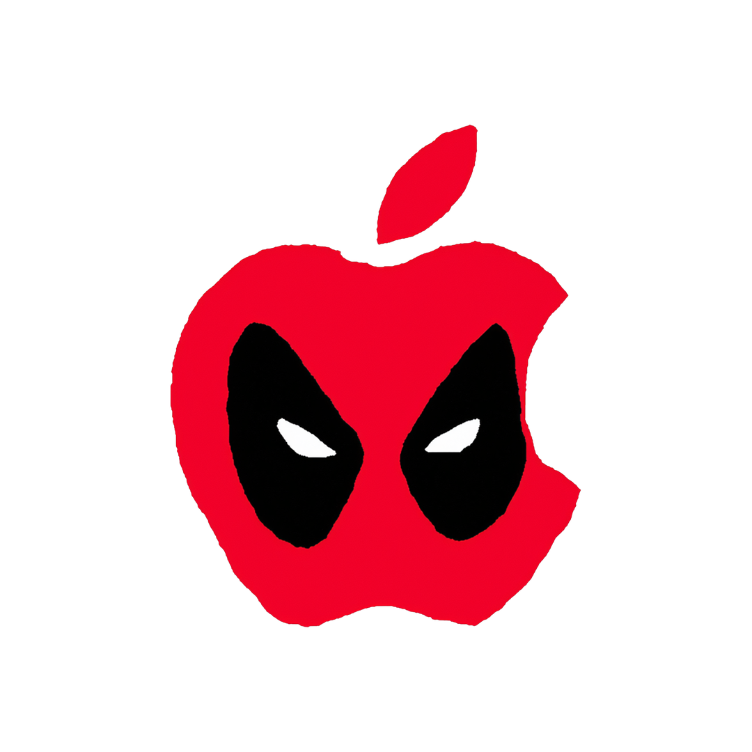 deadpool apple logo sticker