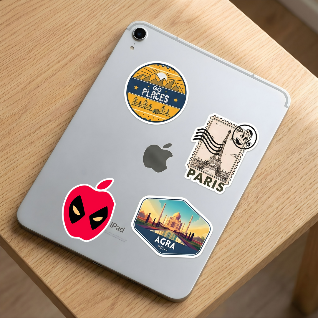 deadpool apple logo superhero parody sticker