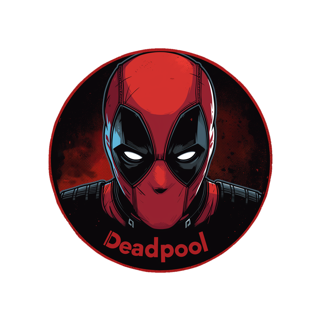 deadpool portrait round sticker