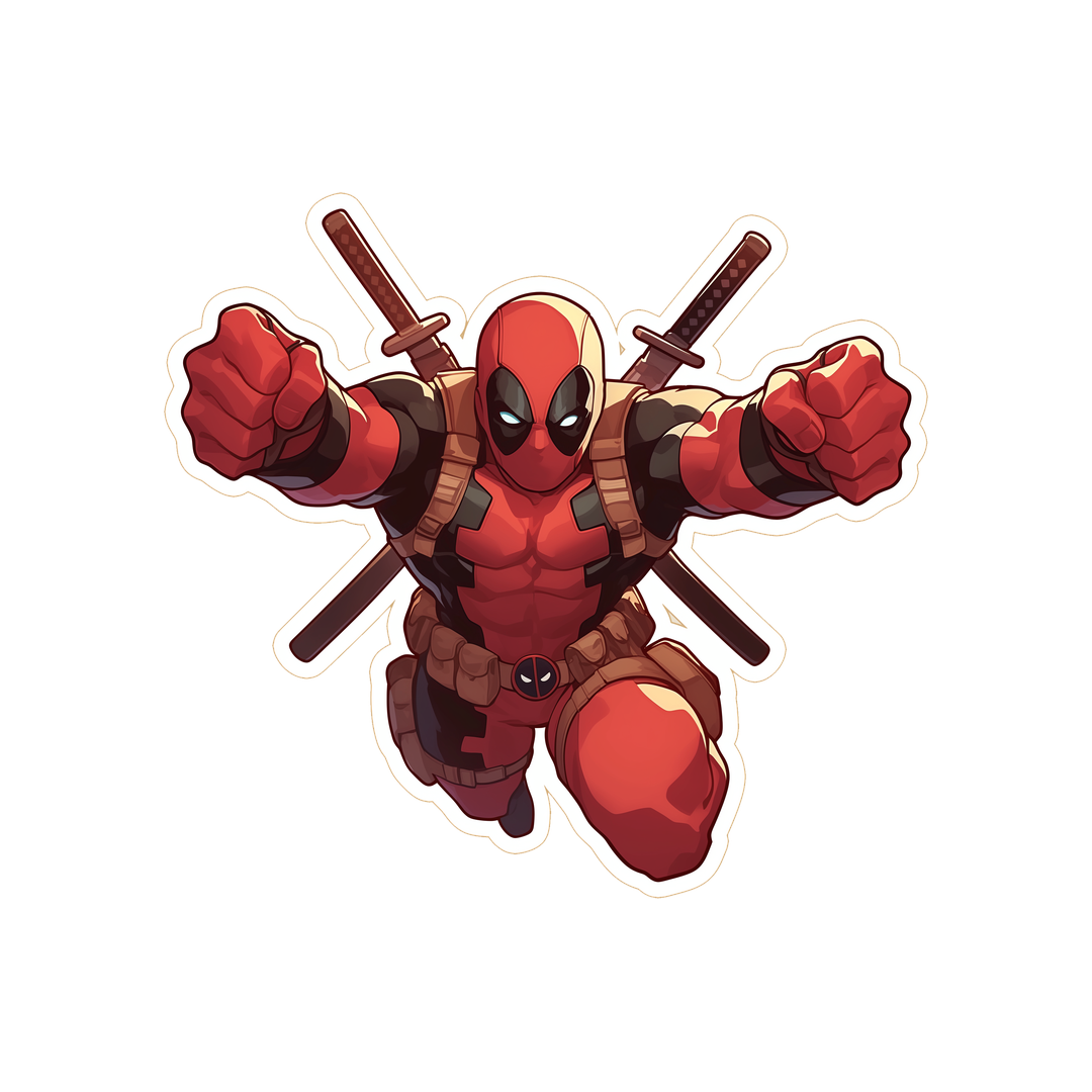 deadpool retro comix sticker