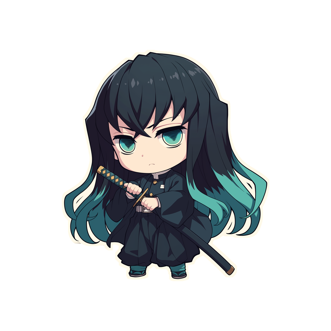 demon slayer chibi muichiro calm sticker