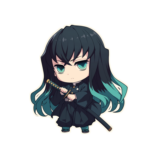 demon slayer chibi muichiro calm sticker
