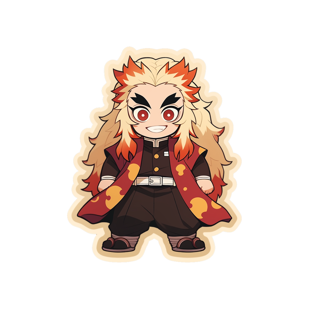 demon slayer cute happy rengoku sticker
