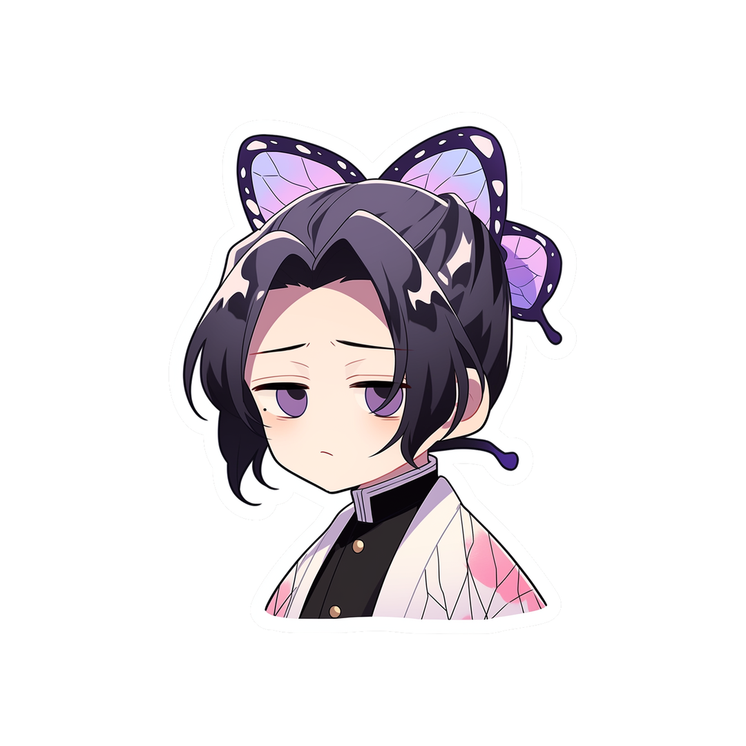 demon slayer cute sad shinobu kocho sticker