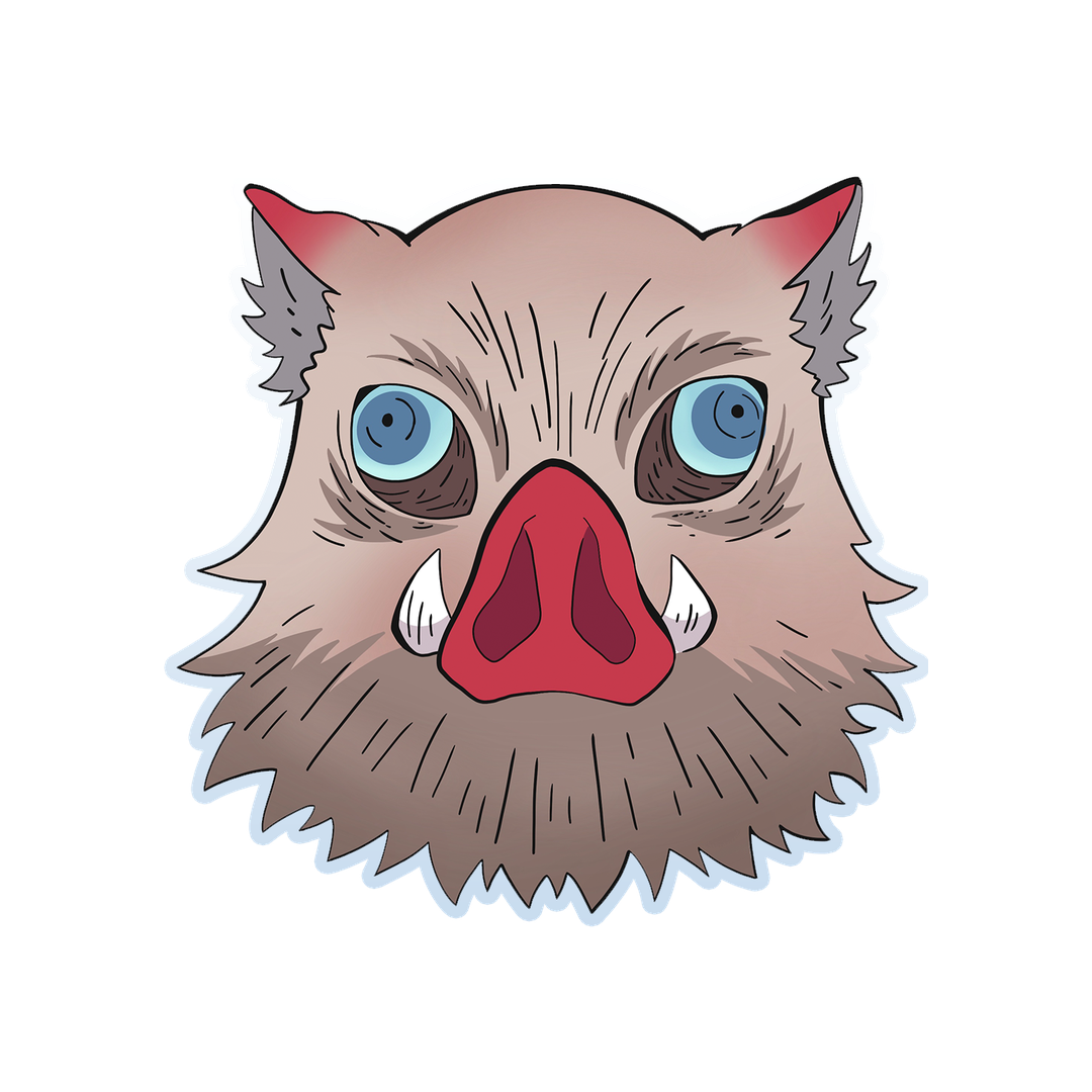 demon slayer inosuke hashibira boar mask sticker