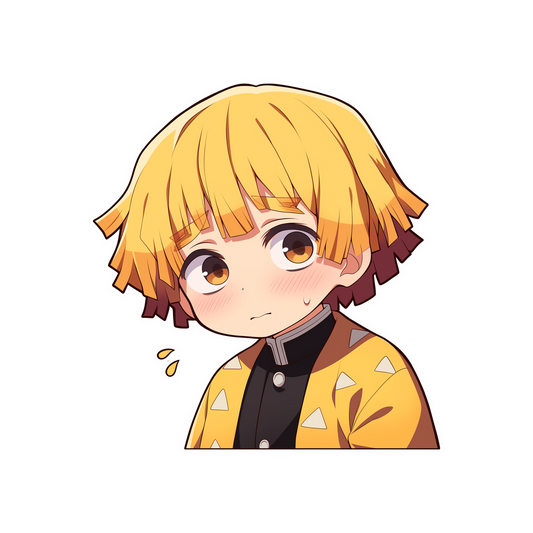 demon slayer zenitsu nervous sticker