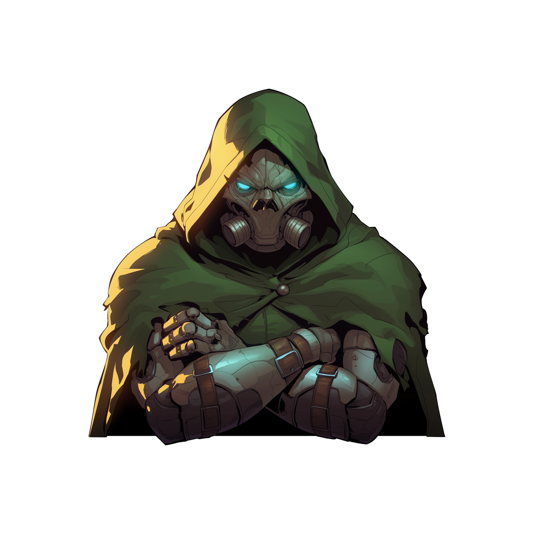 doctor doom cyber mask marvel villain sticker