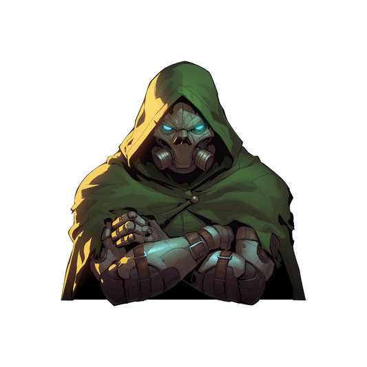 doctor doom cyber mask marvel villain sticker