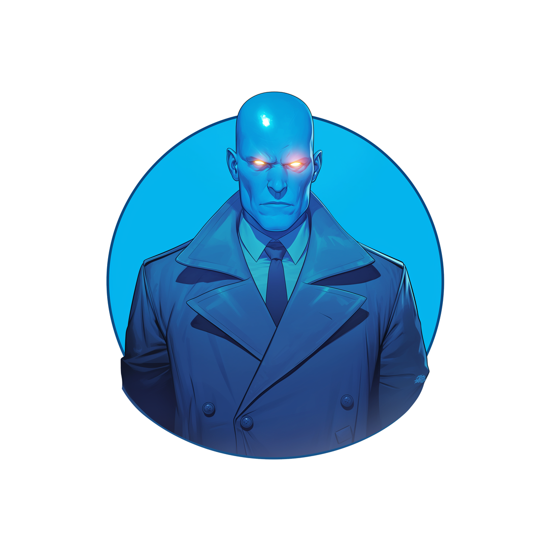dr manhattan blue superhero sticker
