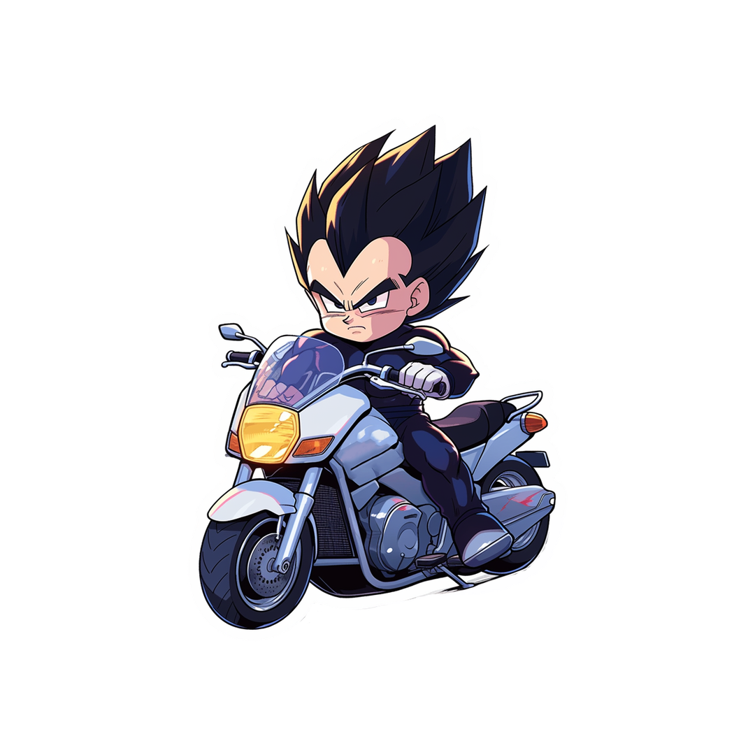 dragon ball vegeta on the bike sticker