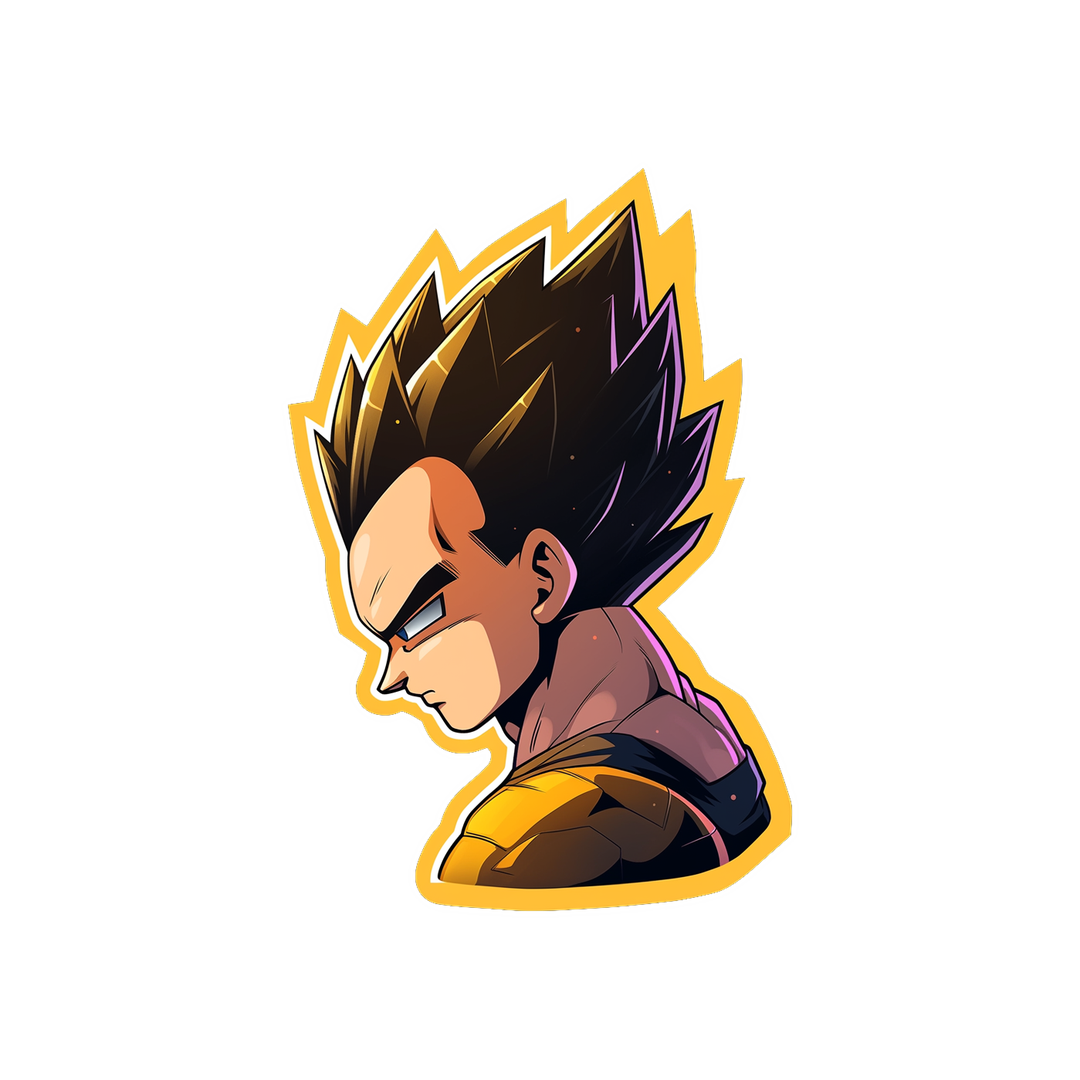 dragon ball vegeta yellow stroke sticker