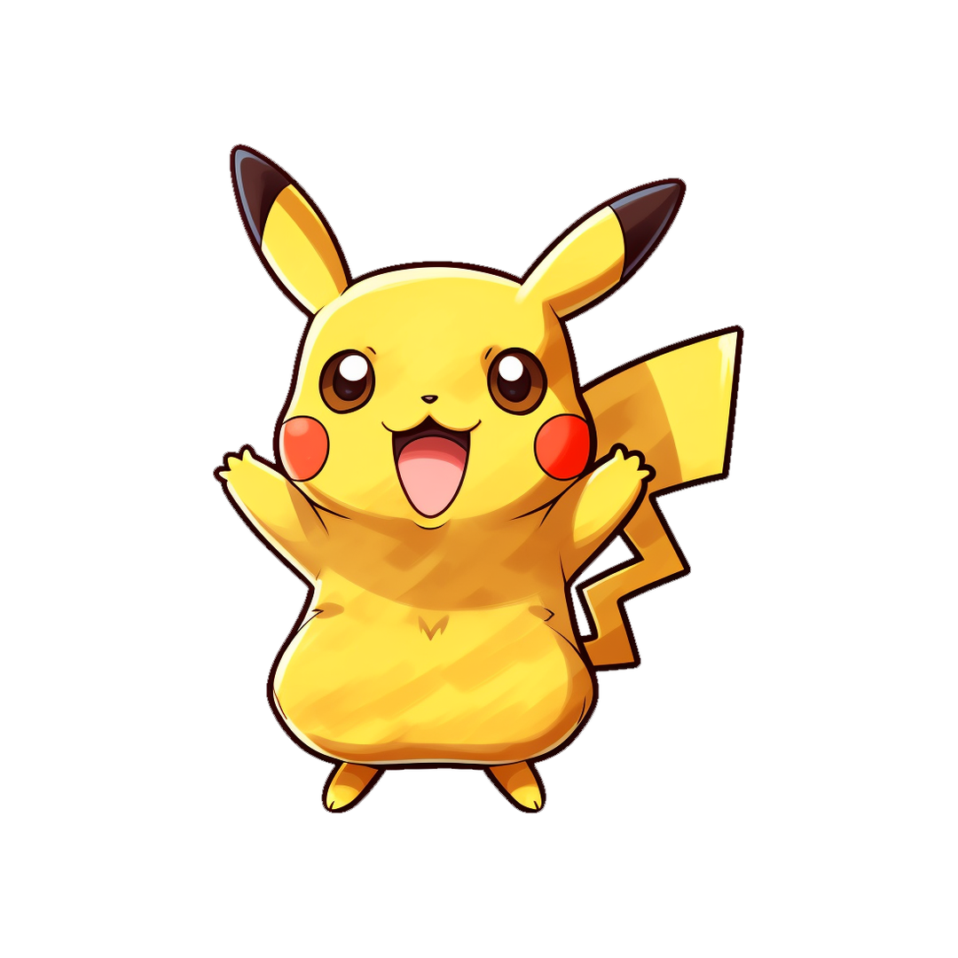 drawn happy pikachu pokemon sticker