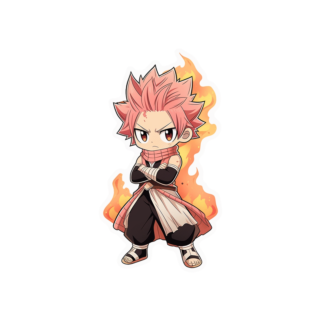 fairy tail chibi natsu dragneel with fire sticker