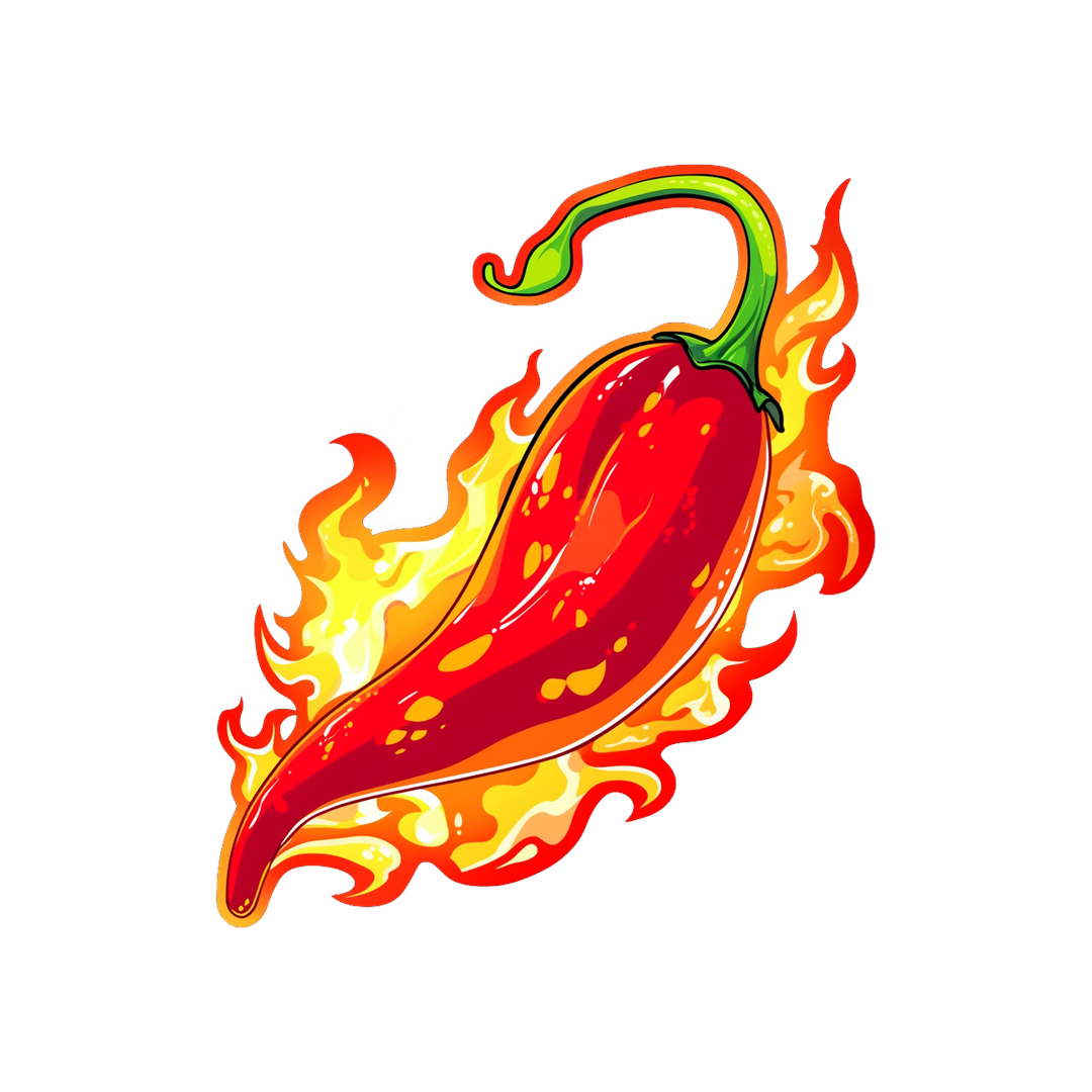 fiery hot chili pepper sticker