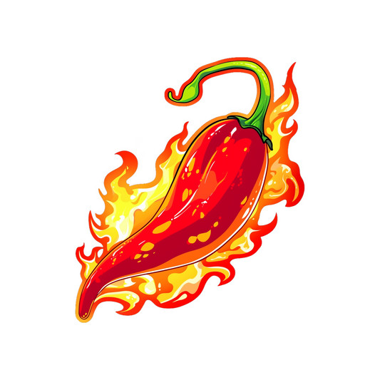 fiery hot chili pepper sticker