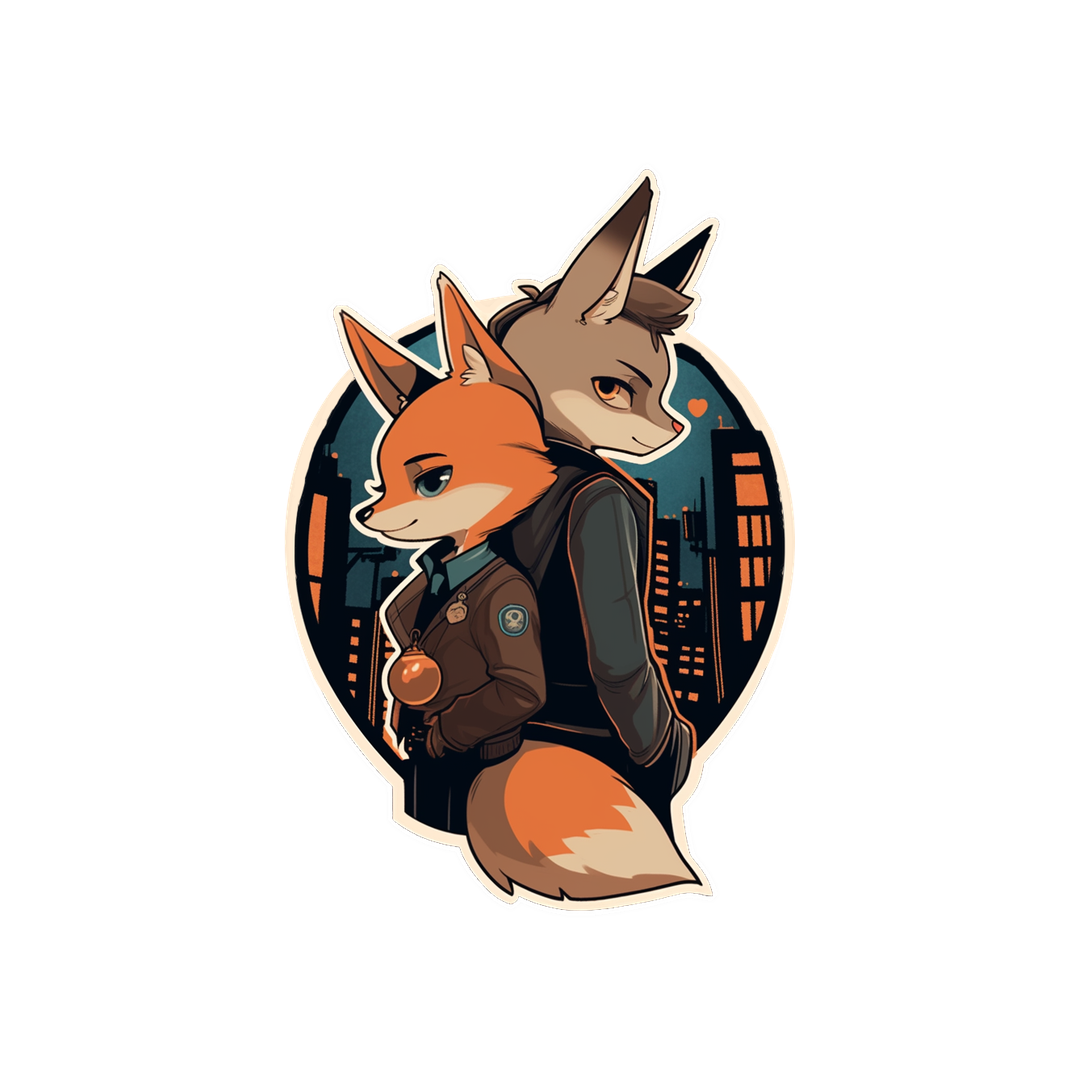 fox and wolf detectives sticker