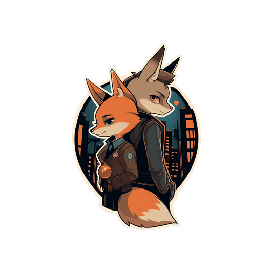 fox and wolf detectives sticker