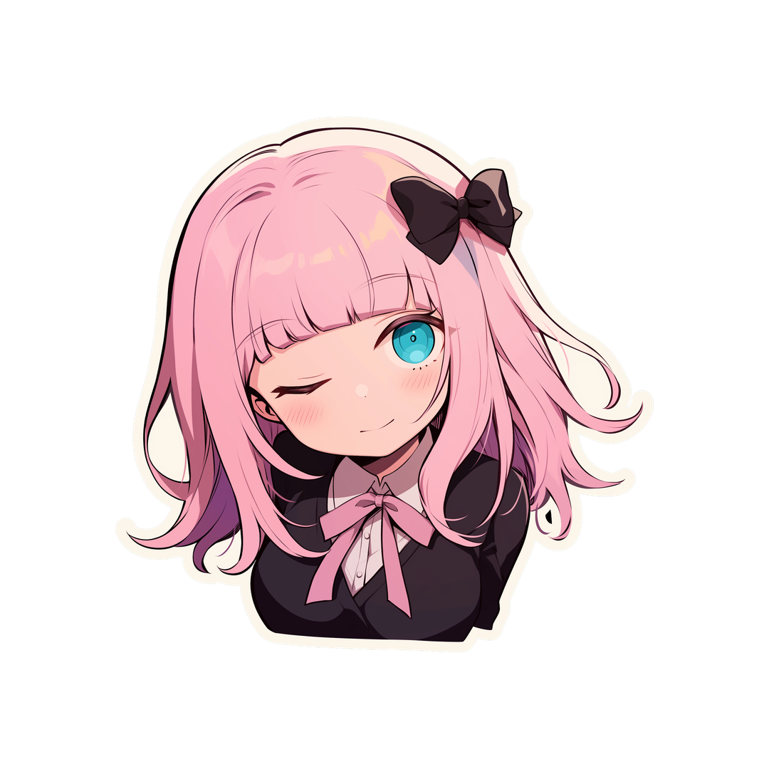 fujiwara chika winking sticker