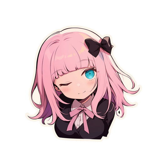 fujiwara chika winking sticker