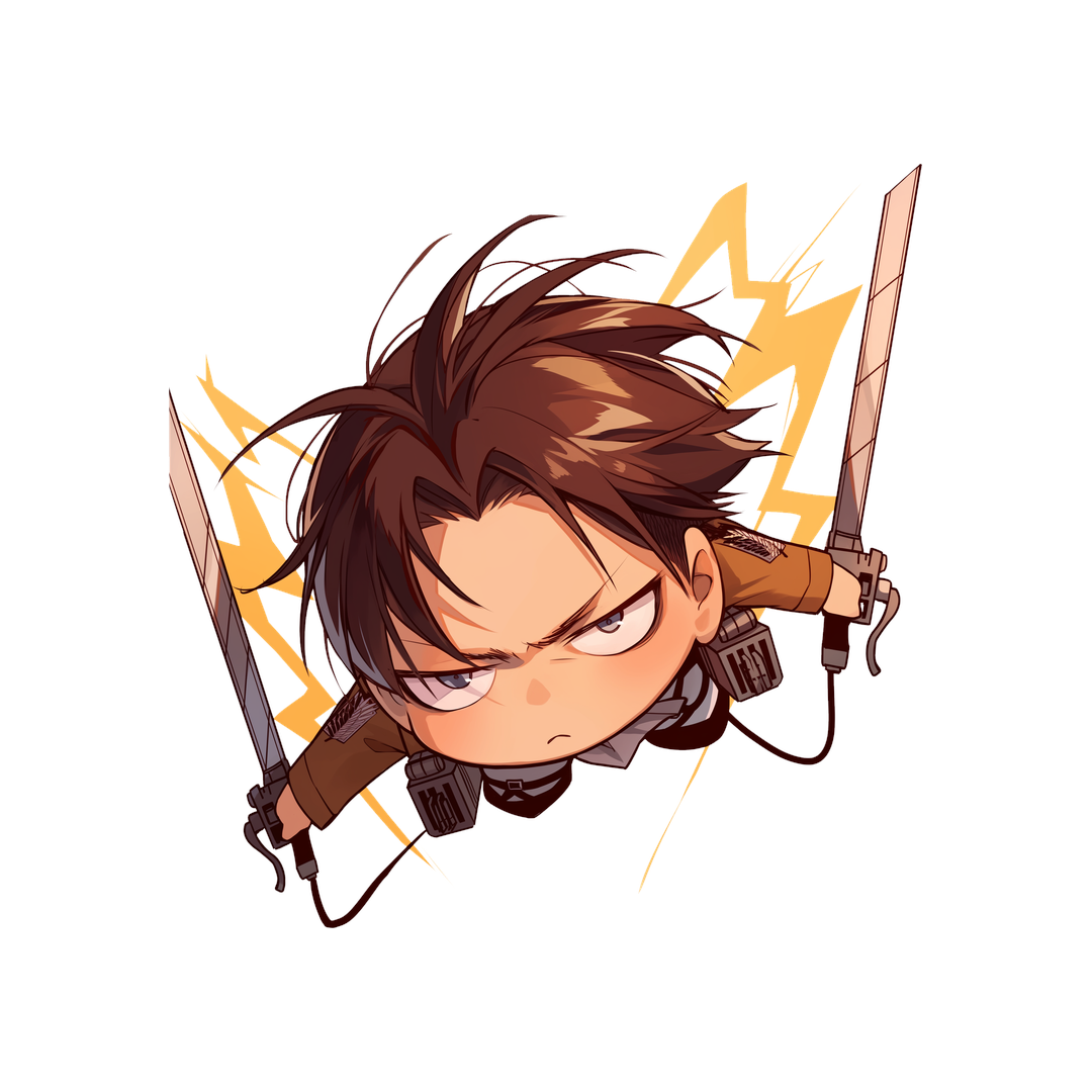 funny chibi eren attack on titan sticker