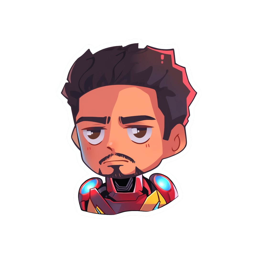 funny chibi tony stark sticker
